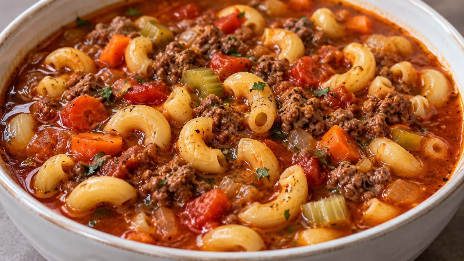 Beef and Macaroni Soup